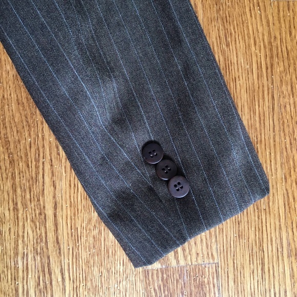 Jones New York Brown Wool Pinstriped Blazer - Picture 4 of 5
